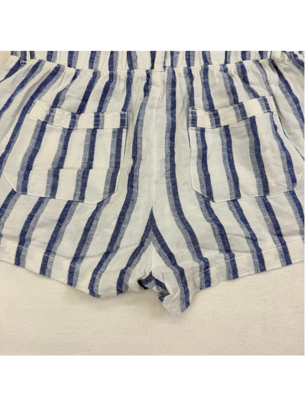 Women's Rewash High Waist Striped Shorts Medium White Blue - Picture 9 of 11